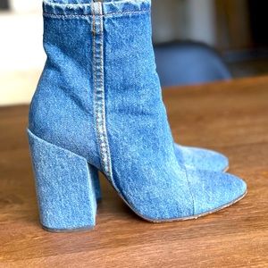 Dries Van Noten denim booties size 9